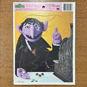 Vintage 1981 Whitman Sesame Street Count Frame-tray Puzzle *rare*